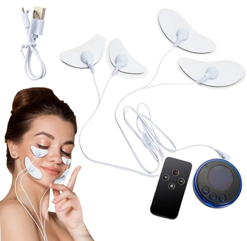Masseur Facial Avec Patch Pads 8 Modes Stimulateur Musculaire Du Visage Appareil De Lifting Du Visage À Microcourant 19 Vitesses Pour Amincir Et Liftingnjo Appareils De Tonification Du Visage Masseur