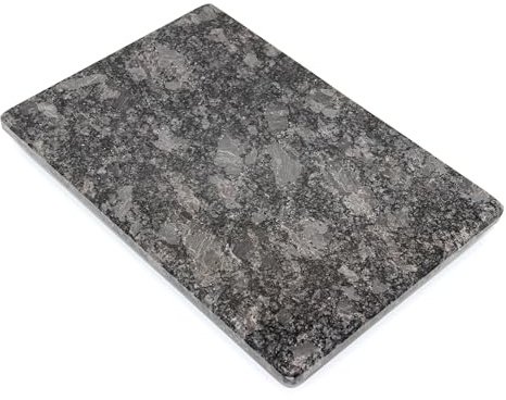 Skärbräda av sten 30 x 20 cm – serveringsfat – köksbräda – stenplatta – underlägg (stål grey glänsande)