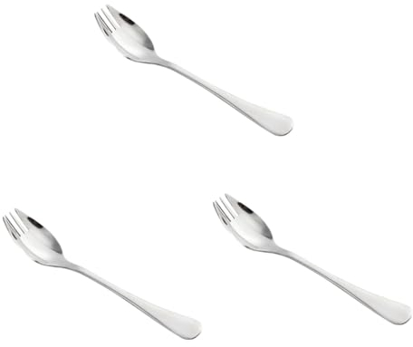 Sosoport 3pcs Picnic Spork Instant Noodle Spork Stainless Steel Salad Fork Spoon