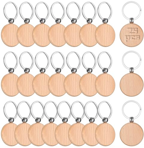 DAJMAIEZ Schlüsselanhänger-Rohlinge aus Holz – perfekt für DIY-Projekte, kreative Geschenke und personalisierte Dekorationen.
