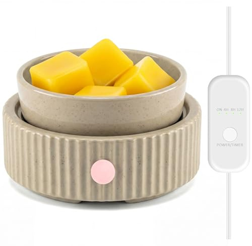 Maromamix Wax Melt Warmer with 4 Timer- Ceramic 3-in-1 Melt Warmer for Scented, Electric Candle Wax Melter burnerfor Home Office Bedroom Fragrance, Home Décor & Gift Choice