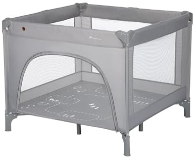 Bebeconfort Adonis, 2-in-1 Baby Kinderbett & Laufstall , 0–3 J. (15 kg), kompaktes Reisebett, seitliches Einstiegsfenster, große Matratze, Tragetasche, zusammenklappbar, stabil, Mineral Grey