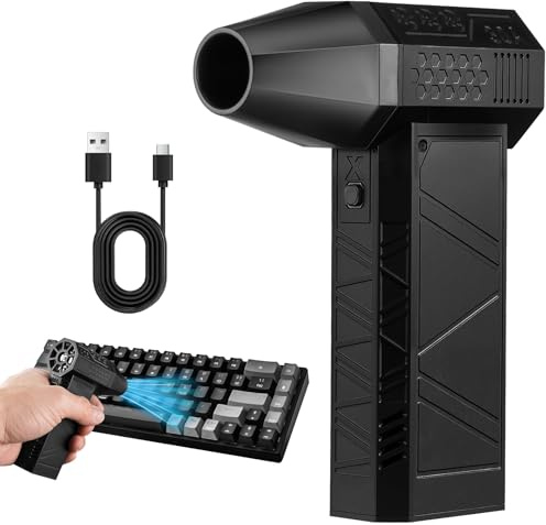 Compressed Air Duster, 130000RPM Cordless Electric Air Duster, 3-Speeds Adjustable Violent Turbo Fan Blower Rechargeable, Mini Compressor Air Blower for Computer, Car, House, Keyboard Cleaner