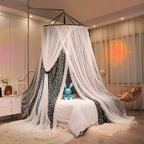 RDWQDGJG Bettvorhang, Bettnetz, Baldachin, Hängezelte, Betthimmel, Netzvorhang, groß, für Doppelbett, Einzelbett, Reisen und Zuhause (Farbe: H, Größe: Flutzelt + Vorhang + Halterung)