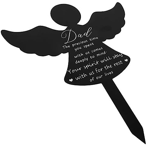 CAXUSDe Ángel Acrílica para Jardín Decoración De Tumbas Cementerios Conmemorativa De Cementerio para Familiares