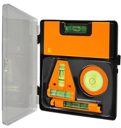 Pegel Kit d'outils 4 en 1 portable, petit niveau de bulles, aimanté, niveaux de vitesse, valeurs circulaires, travail du bois