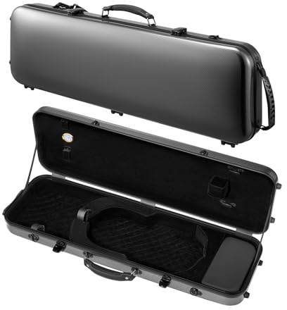 VEVOR 4/4 Full Size Violin Case, Built-in Hygrometer, Lightweight Portable Travel Carrying Bag, with Plush Lining, Shoulder Straps, Anti-Scratch, Professional Oblong Shape, for Violin, Black