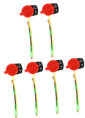 Interrupteur D’arrêt Moteur à Double Fil 6 Pièces en Plastique et Cuivre | Machines à Essence, Usage Tondeuse à Gazon, Montage Simple, Fonctionnement Sûr et Fiable