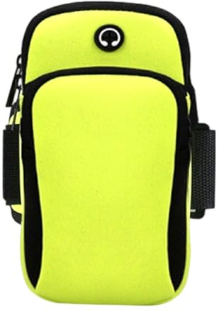 OUDQFCJ 1 pezzi Fascia da Braccio con Borsa Auricolare,Portachiavi Tasca Porta Cellulare Fascia Braccio Running,Portacellulare per Correre,Accessorio Palestra Corsa e Ciclismo,Telefono Fino 6,7