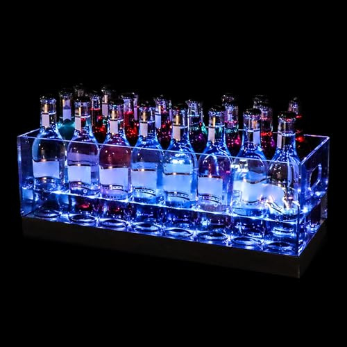LED Acrylic Champagne Ice Bucket Color changing Wine Bottle Cooler Liquor Bottle Display Shelf for Family Gatherings, Casual Bars, Private Parties, Nightclubs(Multi-colored,50 * 20 * 20cm)
