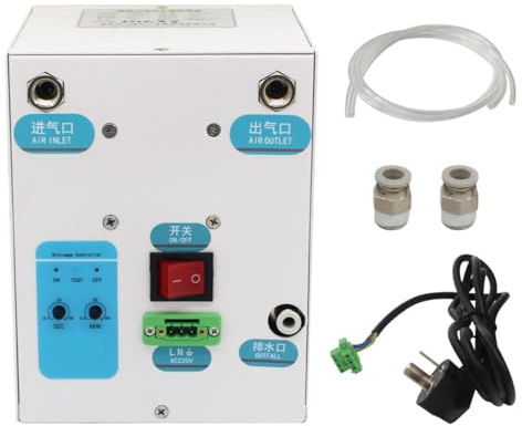 Refrigerated Air Dryer for Compressor Compressed Air Dryer System Refrigerant Dryer High Pressure Drying Machine Industrial Dehumidifier for Air Compressor Water Separator (260L/min)