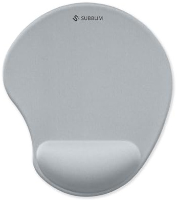 SUBBLIM Tapis de souris Ergo NEOGEL - 245 × 215 mm, repose-poignet en gel refroidissant, surface Lycra ultra fine, base PU antidérapante, ergonomie et soulagement du tunnel carpien