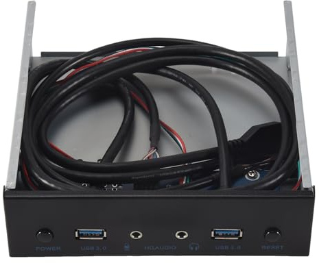 Janasiba Lecteur optique USB 3.0 avec 2 ports , adaptateur d'extension USB 3.0, audio HD, interrupteur d'alimentation