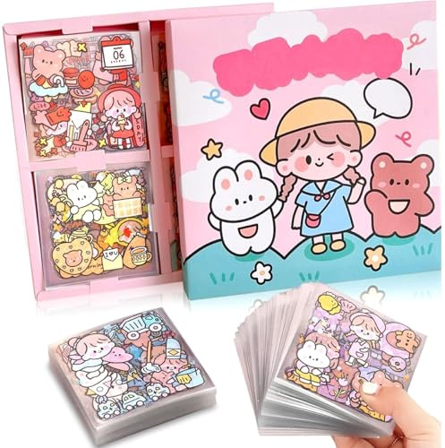 Adesivi Scrapbook, 100 Fogli Kawaii Adesivi, PVC Trasparenti Decorativi, Mini Adesivis Estetici, Per Artigianato Fai Da Te, Pianificatori, Album Fotografico E Calendari