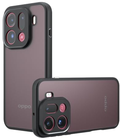 TQLGY Matte Case for Oppo Find X9 Pro 6.78-Inch, Shockproof Military Grade Drop Protection, Frosted Translucent Skin-Touch Hard Back Slim Phone Cover, Black