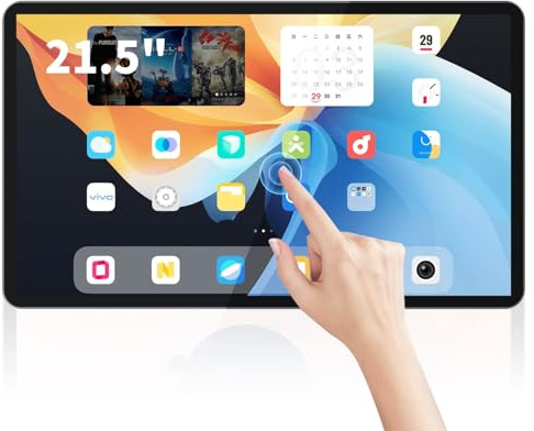 TouchWo 21.5 inch Android 14 Touchscreen Monitor Tablet, 16:9 FHD 1080P, WiFi & BT, Built-in Speakers, RK3576 8GB RAM & 128GB ROM, Smart Board for Classroom, Meeting & Game