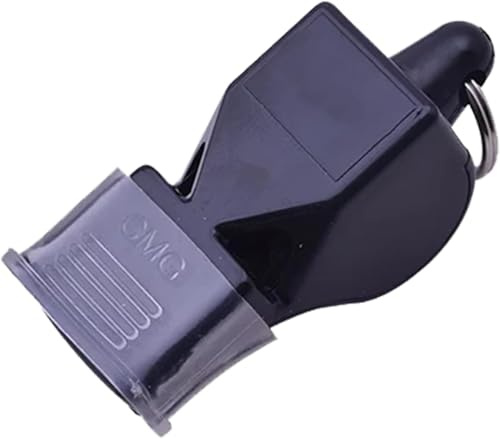 Cyberwork Sifflet - Sifflet d'entraîneur ou d'arbitre de Sport Professionnel, Classic sifflet avec Cordon Robuste, idéal pour Le Football, Le Basket-Ball et Les Sports de Plein air. (Noir)