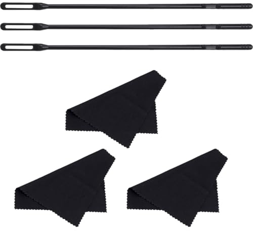 PRETYZOOM Set Pulizia Flauto 3 Bacchette + 3 Panni Resistente e Flessibile, Accessori Portatili per Strumenti a Fiato, Kit Pulitore per Clarinetto e Flauto Adatto a Musicisti