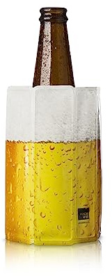 Vacu Vin Beer Cooler Sleeve – Flexible Bottle Chiller – Active Cooling Reusable Ice Sleeve – Fits Standard Beer Bottles – Portable Drink Cooler for BBQ, Travel & Outdoor Events