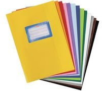 10 Herlitz Heftumschläge/Hefthüllen DIN A5 / Baststruktur / 5 Farben sortiert