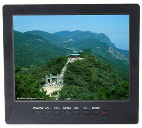 BW 8 inch LCD Color CCTV Monitor with VGA BNC AV Port and Speaker HD 1024 * 768 Resolution
