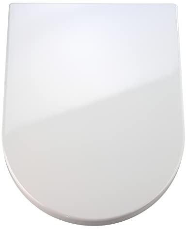 WENKO WC-Sitz Mod. Premium Palma hygienischer Toilettensitz mit Absenkautomatik Fix-Clip Hygiene-Befestigung antibakteriell Duroplast in Weiß