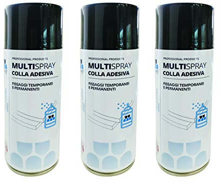 Multisint MultySpray - Nuova Colla Spray per Pannelli Fonoassorbenti 400 ml (Confezione 3 Bombolette) – Produzione 100% Italiana