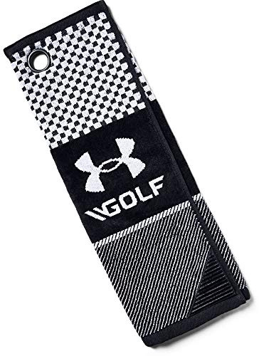 Under Armour Unisex golfväska handduk med ögla för golfväska, trippelvikt golfhandduk för rengöring av klubbar, golfklubbsrengöring