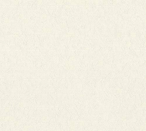 awallo Vliestapete in Putz Optik Tapete 10,05 m x 0,53 m weiß Made in Germany 362661 36266-1