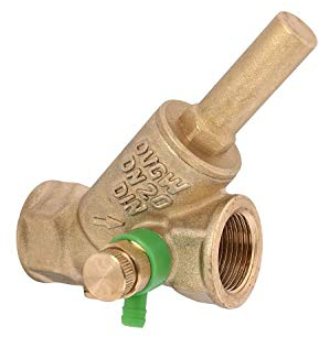 JS Rückschlagventil - Rückflussverhinderer DVGW mit Entleerung - Schrägsitz - messing 1 Zoll