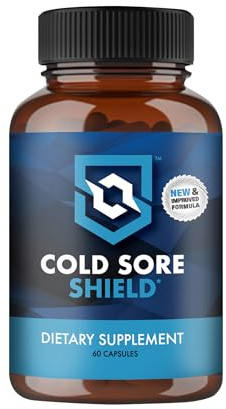Cold Sore Shield | Daily Cold Sore Supplement Including L-Lysine & Natural Defense Ingredients | Around The Clock Support | 60 Count | Made in The USA