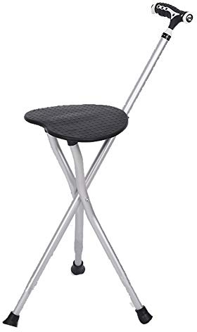 Canne Chaise Avec Tabouret Canne Vieil Homme Canne Canne Trois Pieds Senior Multifonctionnel Pliant Banc Hauteur Réglable Augmenter la Capacité de Charge du Siège de Massage 250 Kg