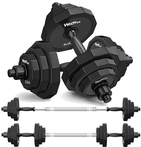 KISS GOLD Weights Dumbbells Set, Adjustable Dumbbell Sets 22Lbs 44Lbs 66Lbs 88Lbs with Solid Steel, Barbell Free Weight Set with Connector Workout Home Gym Equipment for Men Women Strength Training Shaping