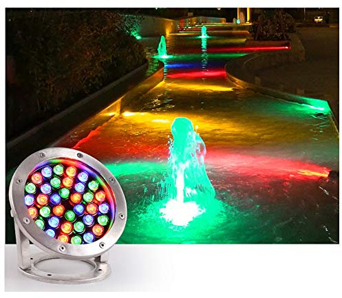 Acciaio Inossidabile Faretto Subacqueo Luci Led Per Piscina Fuori Terra 12V IP68 Impermeabile Piscine Acciaio Fuori Terra con Base Regolabile Usato Per Festa In Piscina, Stagno, Fontana, Illuminazione