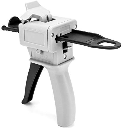 QWORK - Pistola per Colla Epossidica 50 ml, pistola erogatrice per miscelazione, rapporto 10:1 AB, ugello di miscelazione statico
