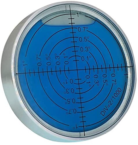 Umei Alta precisión Universal Horizontal Bubble Aluminio Shell Horizontal Círculo Inclinómetro Alta Precisión 6 '/ 2 (con imán, luminoso) (60x12 mm) (agua azul)