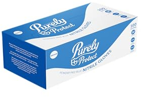 Blake & White Purely Protect Blue Nitrile Gloves Medium - Powder & Latex Free Disposable Gloves for Medical & Industrial Use - Made from 100 Percent Hypoallergenic Rubber Material - Box of 100