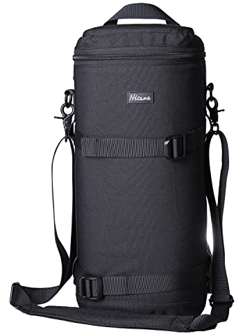 Nicama LB1 Deluxe Objektivtasche für Canon RF 800 mm/Tamron SP 150-600 mm/Sigma 150-600 mm / 150-500 mm/Nikon Nikkor AF-S 200-500 mm und mehr, mit Reißverschluss, Polyester