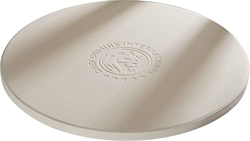 Chef Cuisine Pizzastein rund 30cm Keramik – geeignet für Gasgrill & Backofen – Pizza Zubehör mit perfekter Wärmespeicherfähigkeit – auch als Backstein für Brot geeignet