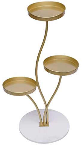 Bathrena Plant Stand 3 Tier Metal Flower Pot Holder Indoor Plant Stand Staircase Storage Pot Flower Holder Corner Shelf Stand Flower Bonsai Rack 3Ring tray 8.3