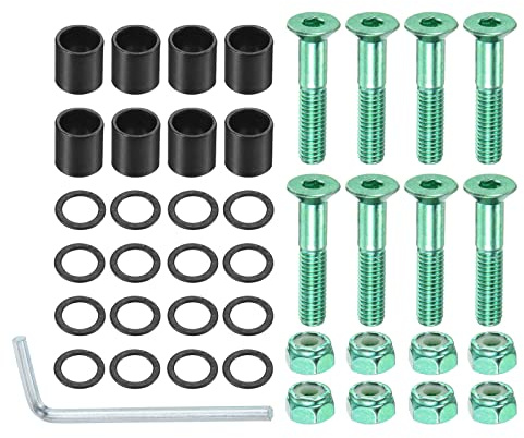 PATIKIL 8Stk 1 Skateboard Hardware Schrauben Bolzen Kit Teile Grün Schwarz