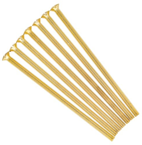 Evoges M3.5 x 75mm Long Raised Countersunk Slotted Head Electrical Screws for Plugs Socket Switches, Pack of 10 (Brass Plated)