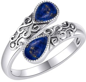 Mondstein Ring für Damen Sterling Silber Regenbogen Einstellbar Bandringe Schmuck Geschenke für Mädchen