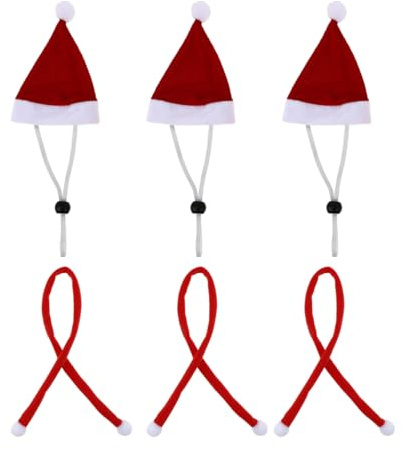 Frcolor Haustier WeihnachtsmüTze Und Schal Set Mini Hut Mit Schal FüR Kleine Hunde Und Katzen Festliche Haustier- Dekoration FüR Weihnachtsfotos Und Feiern