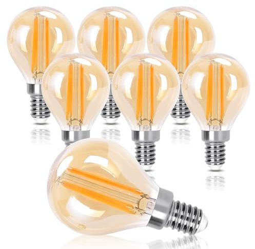 Aigostar Edison Vintage Glühbirne E14，Warmweiß 2200K，660lm，6W Retro LED Edison Glühbirne ，Ideal für Retro Beleuchtung im Restaurant，Café，Bar-6 Stück