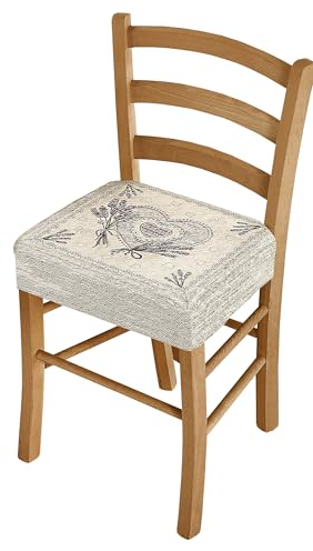 Set de coussins de chaise jacquard avec bande élastique LAVANDA chaise cuisine Made in Italy – 6 coussins