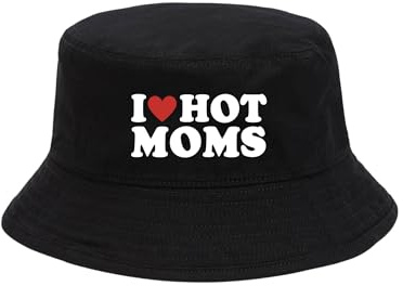 I Love Hot Moms Mallorca Hut Saufen Fischerhut Lustiger Bucket Hat Alkohol Feiern Party Junggesellen-Abschied Anglerhut Sommerhut Bier Festival