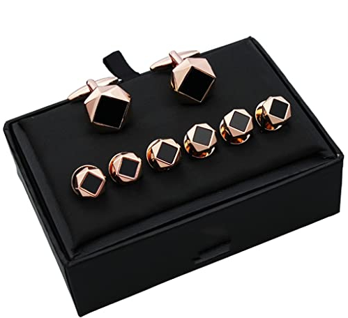 Schmuck Manschettenknöpfe für Herren in Roségold, Manschettenknöpfe für Smokings, formelle Kleidung, Hemdknöpfe mit Ohrsteckern, Manschettenknöpfe-Sets, Geschenke, Manschettenknöpfe für Herren, Modes