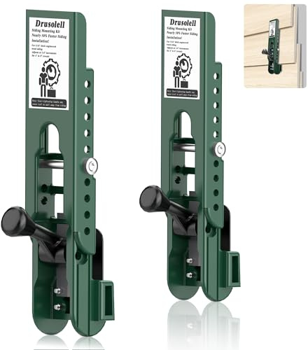 Siding Installation Tools, Mounting Kit Compatible with 5/16-Inch Fiber Cement, Lap Gauge/Clamps with Adjustable Reveals (Green)
