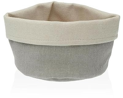 Versa Cestino per il pane grigio chiaro tessile 14 x 10 x 17 cm